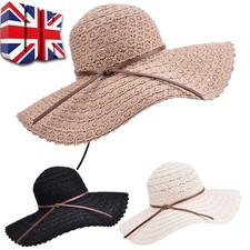 Womens Floppy Straw Sun Hat