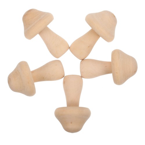 10pcs wooden mushroom decor - wooden,