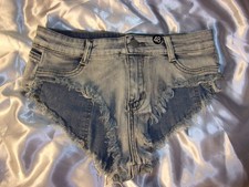 Waist Hot Pants Mini Jeans