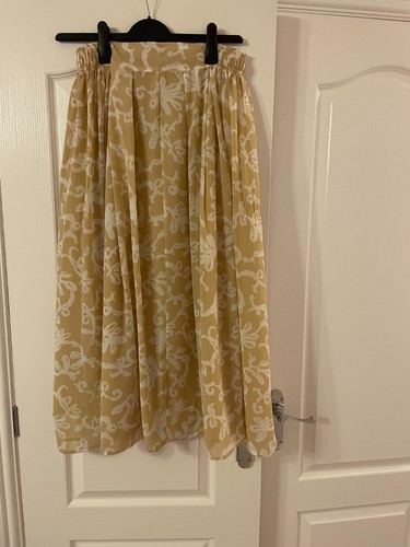 Next yellow cream linen skirt