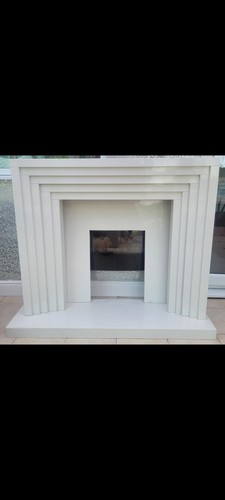 White marble fire surround - fire,