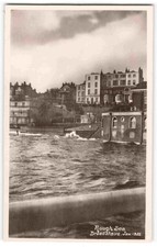 Broadstairs Kent Rough Sea Jan 1922 Flooding - Real Photo Postcard X27