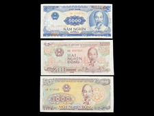 Vietnam 1000, 2000, 5000 Dong