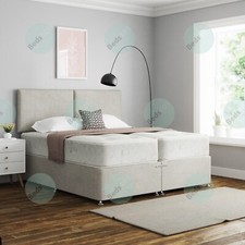 Zip and Link Divan Bed PLAIN LINEN FABRIC Hotels, Landlords, Serviced Apartments