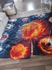 Sports Ball Curtains 2 Panel