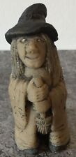 hand made WITCH ONES WITCH with BROOMSTICK FIGURINE by David C Lyons
