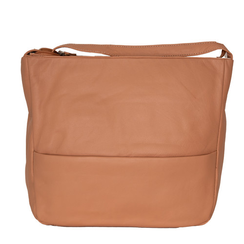 Napa leather large slouchy - large, zip
