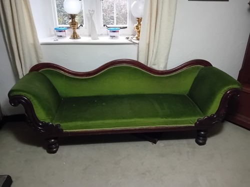 Victoriana scroll end sofa.