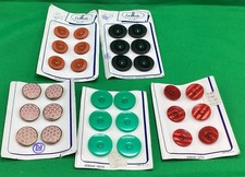 Vintage La Mode Buttons on board 5 sets of 6, Large, Free Shipping