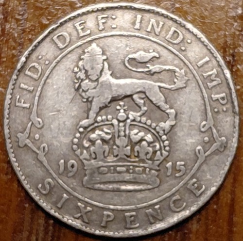 1915 king george - 1915, sixpence