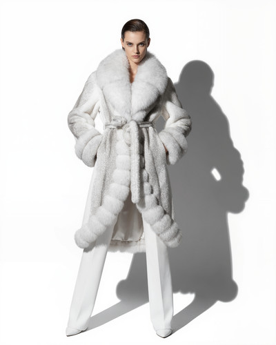 Genuine white fox fur - fur, trim