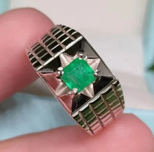 Natural Green Emerald Ring