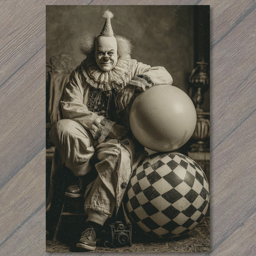 Art print creepy - art, circus