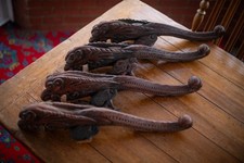 Antique - Carved Dragon Wooden Furniture Legs - Rare Set of 4 - Unique Art