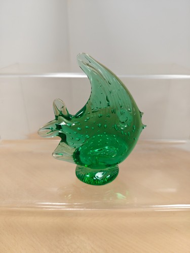 Lefton murano style green fish - lefton,