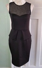Kelly Brook Black Sleeveless Bodycon Mini Dress - Size 12
