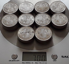 King George VI Pre 1947 0.500 Silver Half Crowns. x50 Coins. (700g). Lot #704