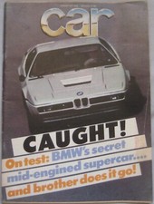 CAR 08/1977 featuring Maserati Khamsin, Ferrari, Jaguar XJ5.3C, BMW, Vauxhall