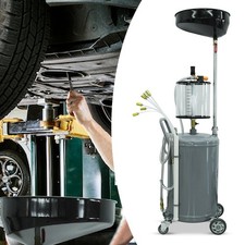 Oil Drain Tank Garage 80L Air Discharge Waste Oil Drainer Chang Extractor Pan