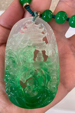 Jade scenery carving pendant