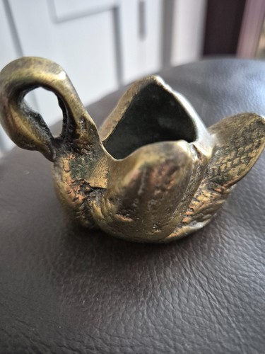 Vintage brass swan trinket