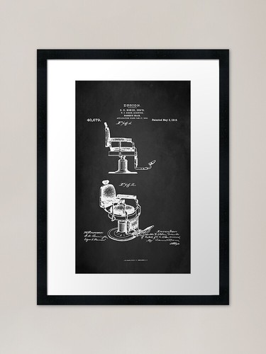 Barber chair patent - patent, 1910