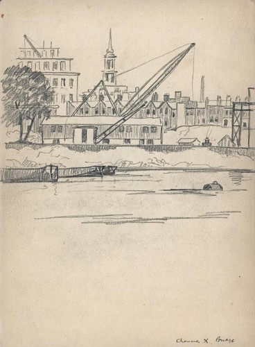 London from river thames - from,