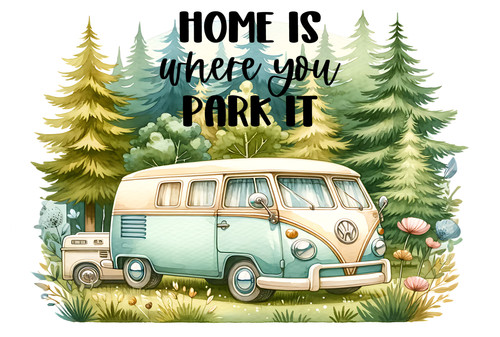Metal sign vintage campervan - -,