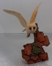 Vintage Border Fine Arts Resin Figure : Barn Owl (Flying), Ray Ayers, 1990
