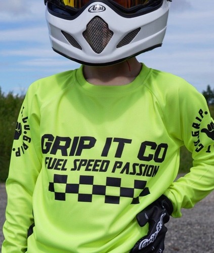 Neon yellow kids motocross - yellow,