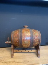 Vintage painted alcohol barrel