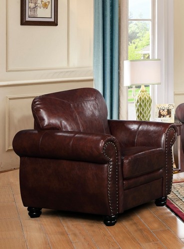 Brown leather seater 2 - seater,