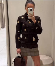 ZARA KNIT CARDIGAN WITH GOLD