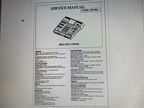Akai mpc 5000 service - service, manual