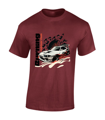 Burning rubber race car mens - burning,