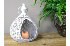 Candle Holder Lantern Moroccan Style Shabby Chic White