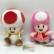 2X Super Mario Toad & Toadette Plush Soft Toy Doll Teddy 17CM