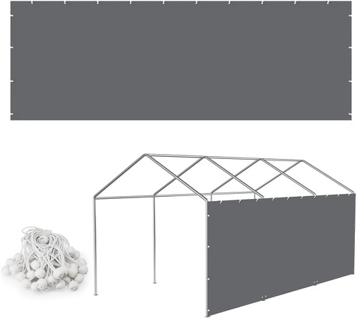 20x6 6ft grey carport - carport, sidewall
