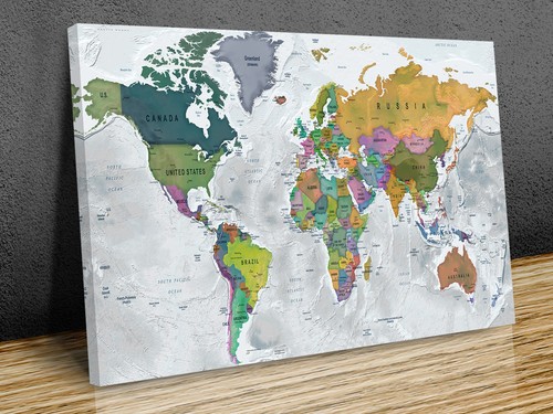 World map canvas wall - world,