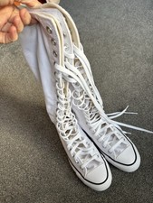 Converse Chuck Taylor All Star Fabric White Slouchy High Top Sneakers Uk 5 EU38