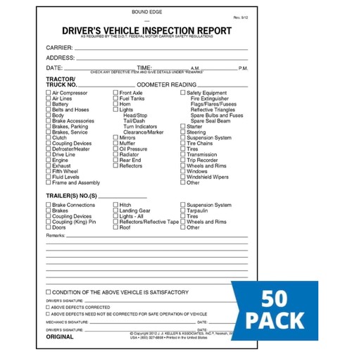 Dot vehicle inspection report - dot,