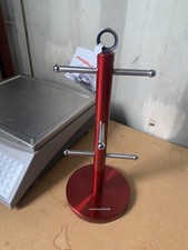 Morphy Richards Mug Cup Tree Rack - (Assembled) - Red - Holds 6 Cups - H36cm