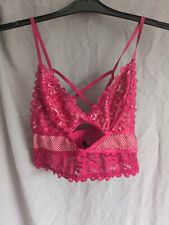 Secret Possessions Lace Bralette Criss Cross Straps Size 10-12