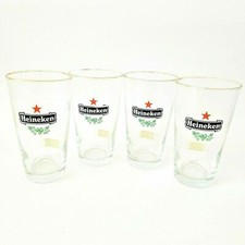 Vintage Heineken Beer Glasses (set of 4) European glassware from 1990's Holland