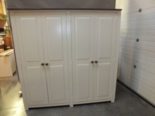 HAMPSHIRE PAINTED 4 DOOR WARDROBE- OAK TOP- FULL HANGING- BESPOKE AVAILABLE