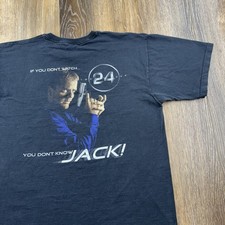 Vintage Twenty Four Shirt Mens XL Black Jack Bauer 2004 Fox Promo TV Show Tee