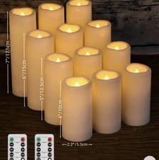 84 LED Remote Controlled Mixed Height Pillar Candles | With Batteries Inside