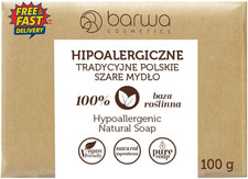 Traditional Polish Gray Soap Bar Natural Hypoallergenic Szare Mydlo 100G