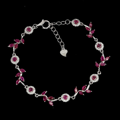 Sterling bracelet ruby genuine - bracelet,