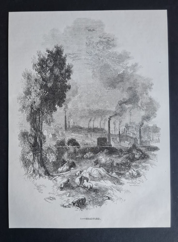 Antique 1850 print bradford - antique,